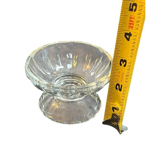 Two 2 Vintage Sherbert/Ice Cream Dessert Bowl 2.25" Glass Fancy - Picture 3 of 5